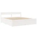 Cadre de lit sans matelas blanc 200x200 cm bois massif de pin