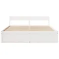 Cadre de lit sans matelas blanc 200x200 cm bois massif de pin