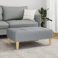 Repose-pied gris clair 77x55x31 cm tissu