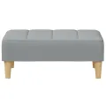 Repose-pied gris clair 77x55x31 cm tissu