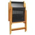 Chaises inclinables de jardin lot de 6 noir bois massif acacia