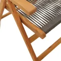 Chaises inclinables de jardin lot de 4 gris bois massif acacia