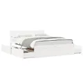 Cadre de lit sans matelas blanc 140x200 cm bois de pin massif