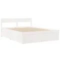 Cadre de lit sans matelas blanc 140x200 cm bois de pin massif
