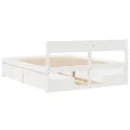 Cadre de lit sans matelas blanc 140x200 cm bois de pin massif