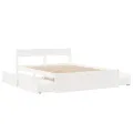 Cadre de lit sans matelas blanc 140x200 cm bois de pin massif