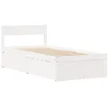 Cadre de lit sans matelas blanc 90x190 cm bois de pin massif