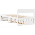 Cadre de lit sans matelas blanc 90x190 cm bois de pin massif