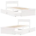 Cadre de lit sans matelas blanc 90x190 cm bois de pin massif