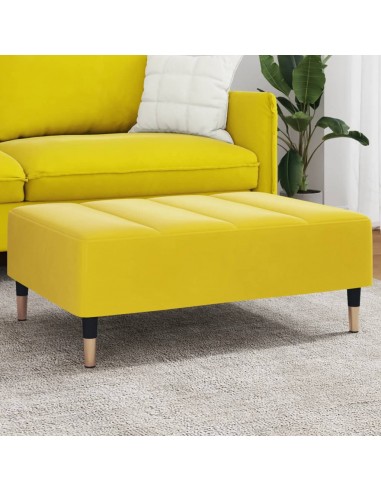 Repose-pied jaune 77x55x31 cm velours