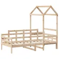 Lit de jour avec toit sans matelas 80x200 cm bois massif