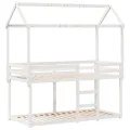 Lit superposé sans matelas blanc 90x200 cm bois de pin massif