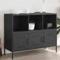 Buffet noir 100,5x39x79 cm acier