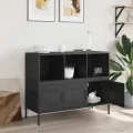 Buffet noir 100,5x39x79 cm acier