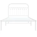 Cadre de lit métal sans matelas et tête de lit blanc 100x190 cm