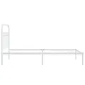 Cadre de lit métal sans matelas et tête de lit blanc 100x190 cm