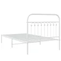 Cadre de lit métal sans matelas et tête de lit blanc 100x190 cm