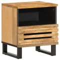 Tables de chevet 2 pcs 40x34x46 cm bois massif de manguier brut