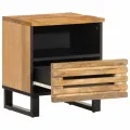 Tables de chevet 2 pcs 40x34x46 cm bois massif de manguier brut