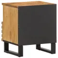 Tables de chevet 2 pcs 40x34x46 cm bois massif de manguier brut