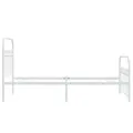 Cadre de lit métal sans matelas avec pied de lit blanc 90x200cm