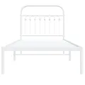 Cadre de lit métal sans matelas avec tête de lit blanc 90x190cm