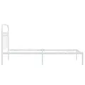 Cadre de lit métal sans matelas avec tête de lit blanc 90x190cm