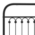Cadre de lit métal sans matelas avec pied de lit noir 150x200cm