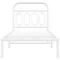 Cadre de lit métal sans matelas avec tête de lit blanc 80x200cm