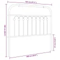 Tête de lit métal noir 100 cm