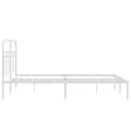 Cadre de lit métal sans matelas et tête de lit blanc 135x190 cm