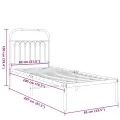Cadre de lit métal sans matelas avec tête de lit noir 80x200 cm