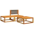 Salon de jardin avec coussins 3 pcs bois massif d'acacia