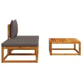 Salon de jardin avec coussins 3 pcs bois massif d'acacia
