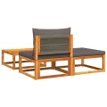 Salon de jardin avec coussins 3 pcs bois massif d'acacia