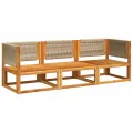 Salon de jardin avec coussins 3 pcs bois massif d'acacia