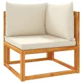 Salon de jardin avec coussins 3 pcs bois massif d'acacia