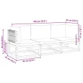 Salon de jardin avec coussins 3 pcs bois massif d'acacia