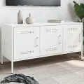 Meuble TV blanc 100,5x39x50,5 cm acier