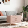 Table basse rose 68x50x50,5 cm acier