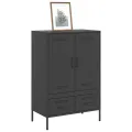 Buffet haut noir 68x39x101,5 cm acier