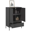 Buffet haut noir 68x39x101,5 cm acier