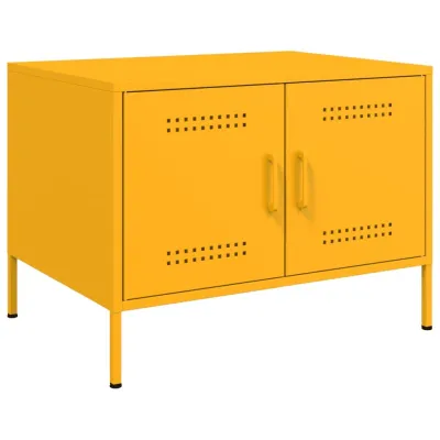 Table basse jaune moutarde 68x50x50,5 cm acier