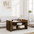 Table basse chêne fumé 100x50x50 cm bois d'ingénierie