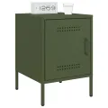 Table de chevet vert olive 36x39x50,5 cm acier