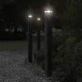 Lampadaires d'extérieur 3 pcs noir 110 cm aluminium