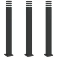 Lampadaires d'extérieur 3 pcs noir 110 cm aluminium