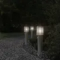 Lampadaires d'extérieur avec capteurs 3 pcs acier inoxydable