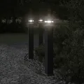 Lampadaires d'extérieur avec sortie 3 pcs noir 80 cm aluminium