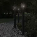 Lampadaire d'extérieur avec sortie noir 110 cm acier inoxydable